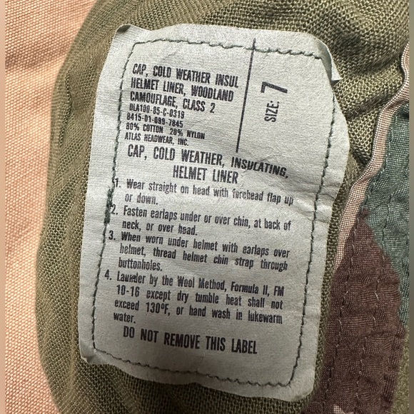 US Military Cold Weather Helmet Liner - Picture 6 of 6